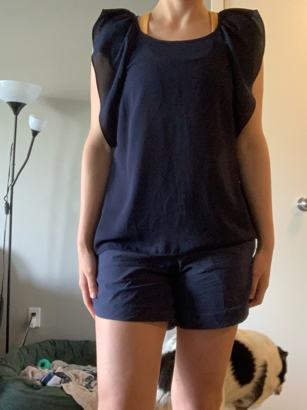 Violet & Claire Dark Blue Sleeveless Blouse